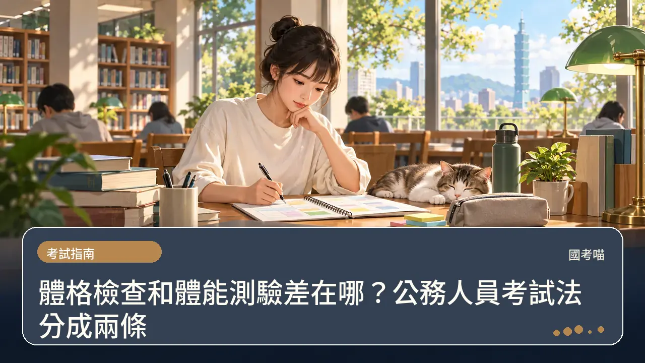 體格檢查和體能測驗差在哪?公務人員考試法分成兩條主題插畫
