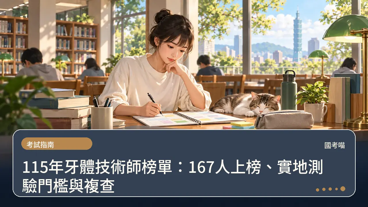 115年牙體技術師榜單:167人上榜、實地測驗門檻與複查主題插畫