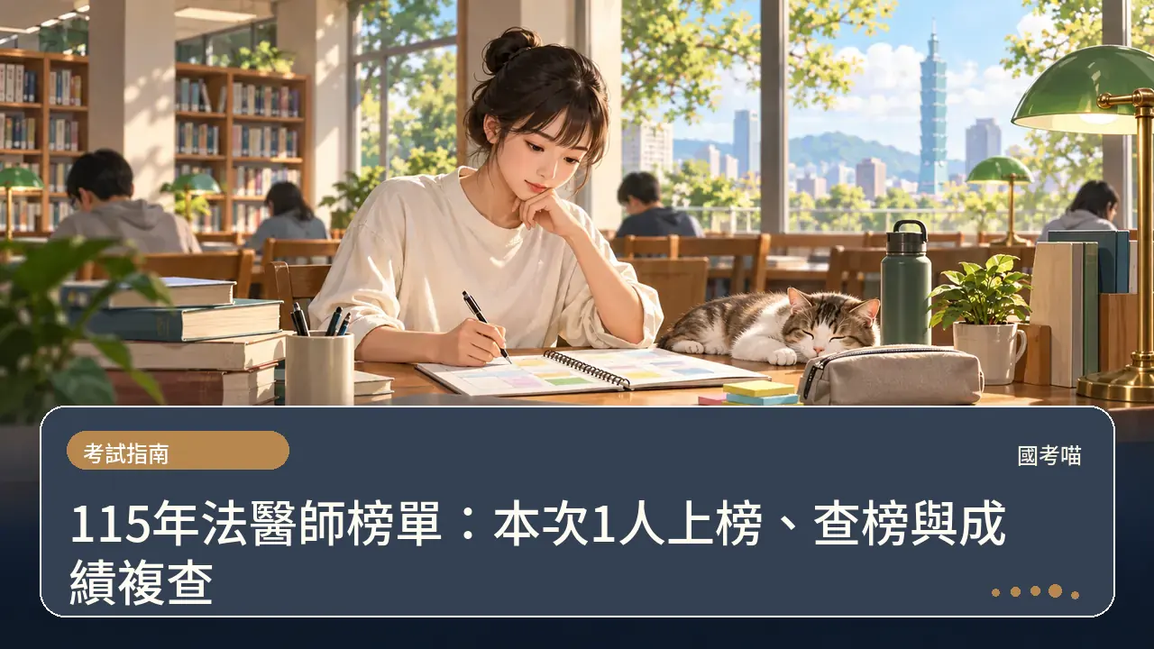 115年法醫師榜單:本次1人上榜、查榜與成績複查主題插畫