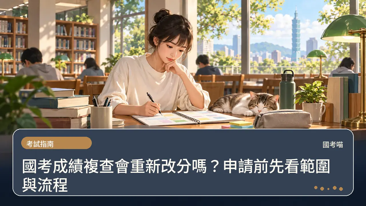 國考成績複查會重新改分嗎？申請前先看範圍與流程主題插畫