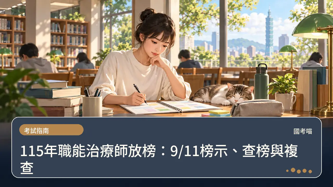 115年職能治療師放榜:9/11榜示、查榜與複查主題插畫